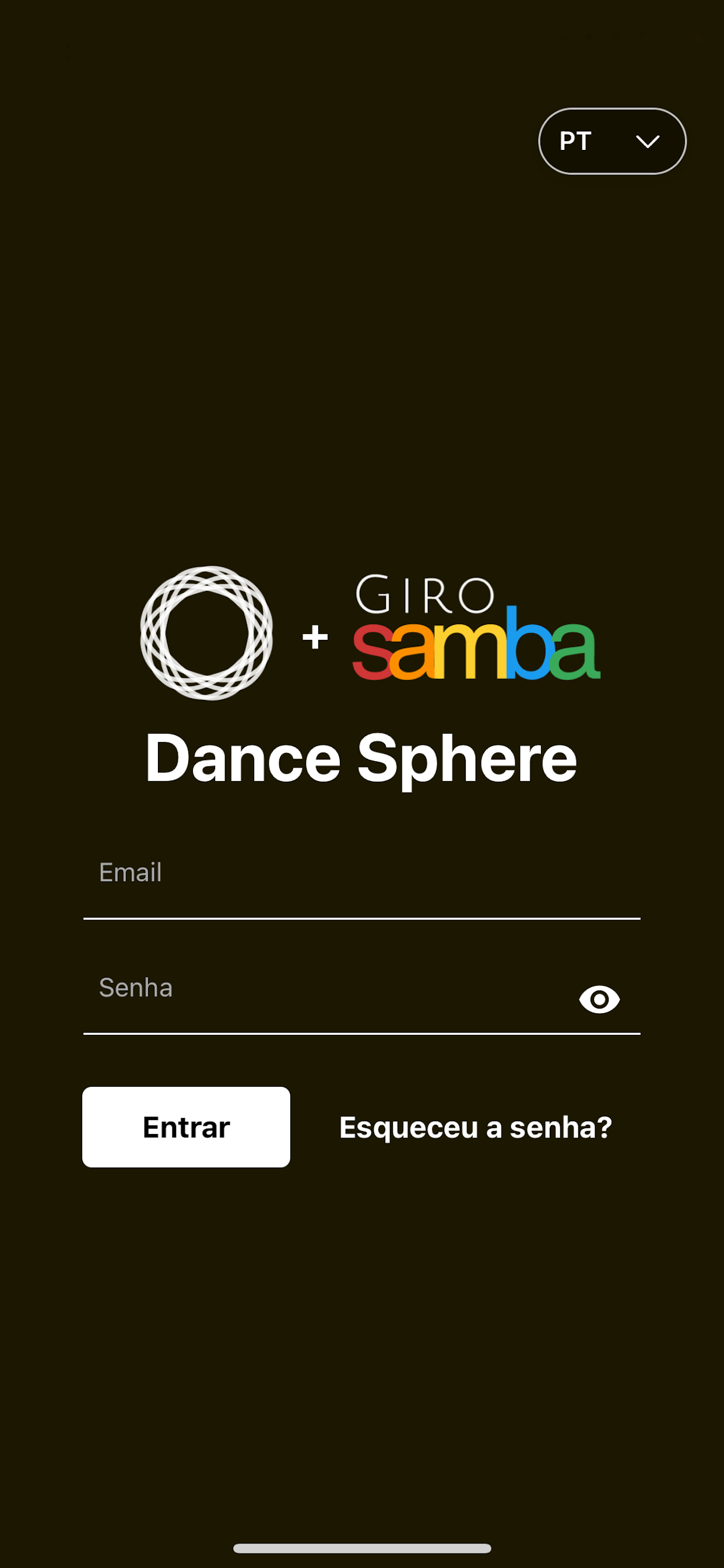 Dance Sphere App - Login