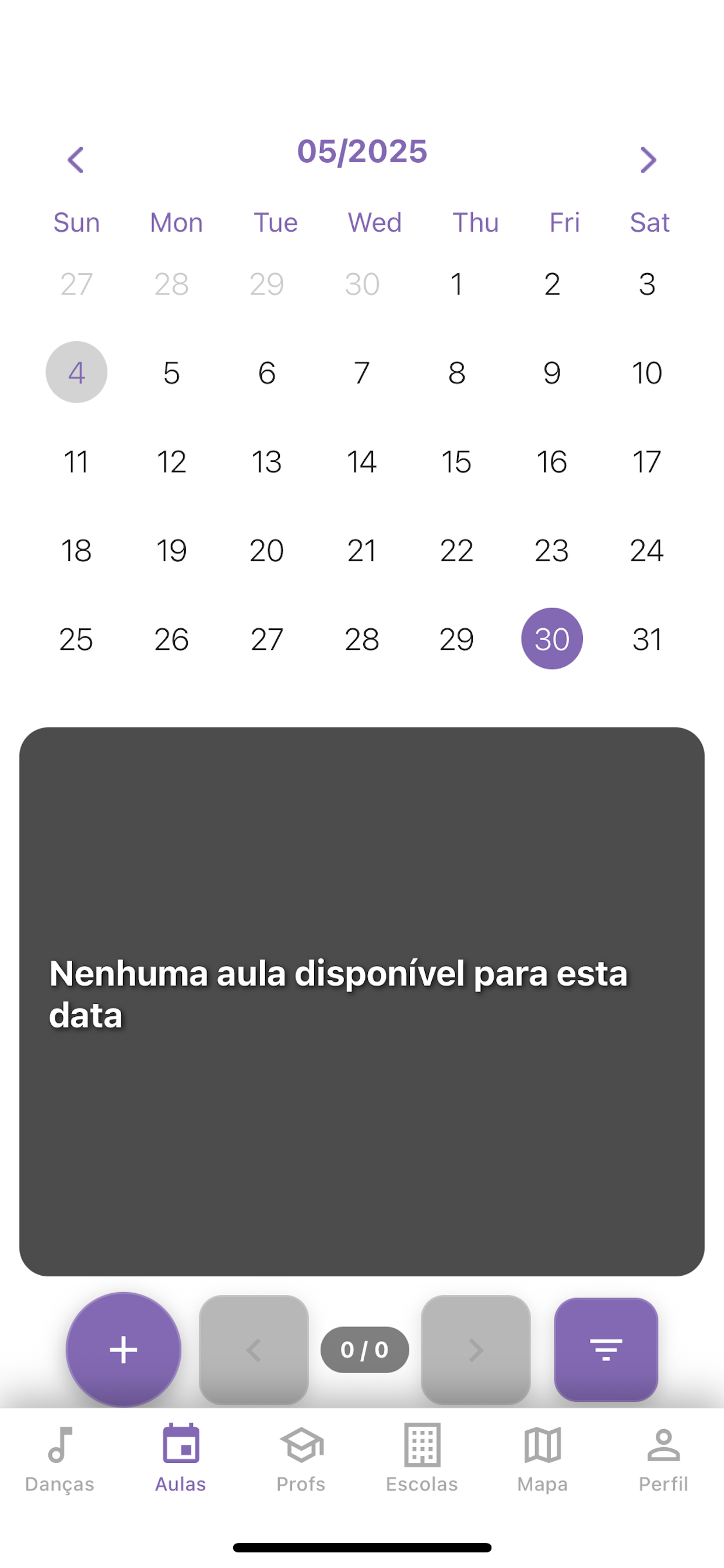 Dance Sphere App - Classes